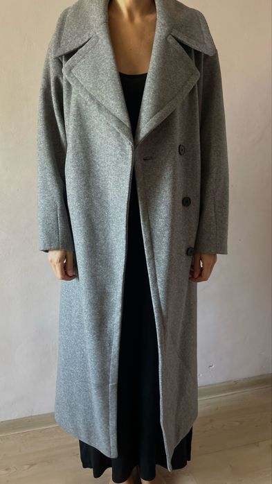 Сиво дамско палто Pull&Bear, размер S (36) – като ново
