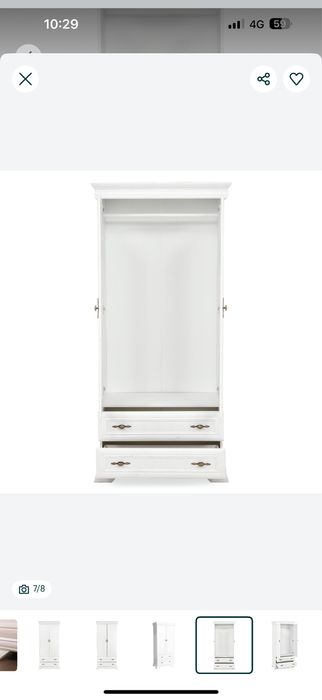 Dulap MOBEXPERT cu 2 usi si 2 sertare, Alb