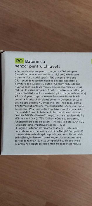 Baterie chiuveta inox,cu senzor ,noua in cutie