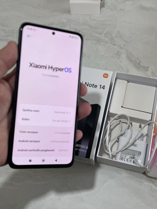 Resmi Note 14 8/128 GB ideal full kamplekt srochna sotladi