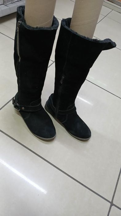 Сапоги зимние замша