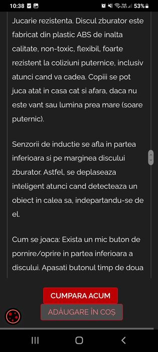 Jucarie  Disc drona  copii