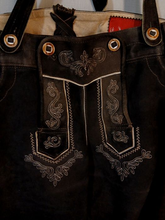 Pantaloni Oktoberfest Lederhose bavarezi nr 56/3XL Pantaloni vânătoare