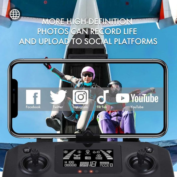 GPS дрон NMY N300 4K камера 2 батерии до 1 км обхват