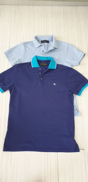 ETRO Milano Pique Cotton Italy / S и M ОРИГИНАЛ! Мъжки Тениски - 2 Бр