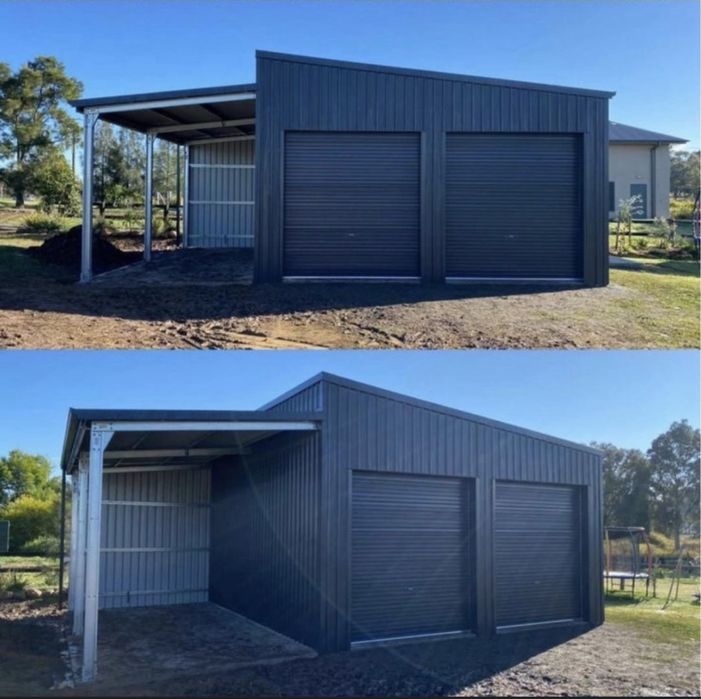 Vand garaj pe structură metalică învelit cu panouri sendviș