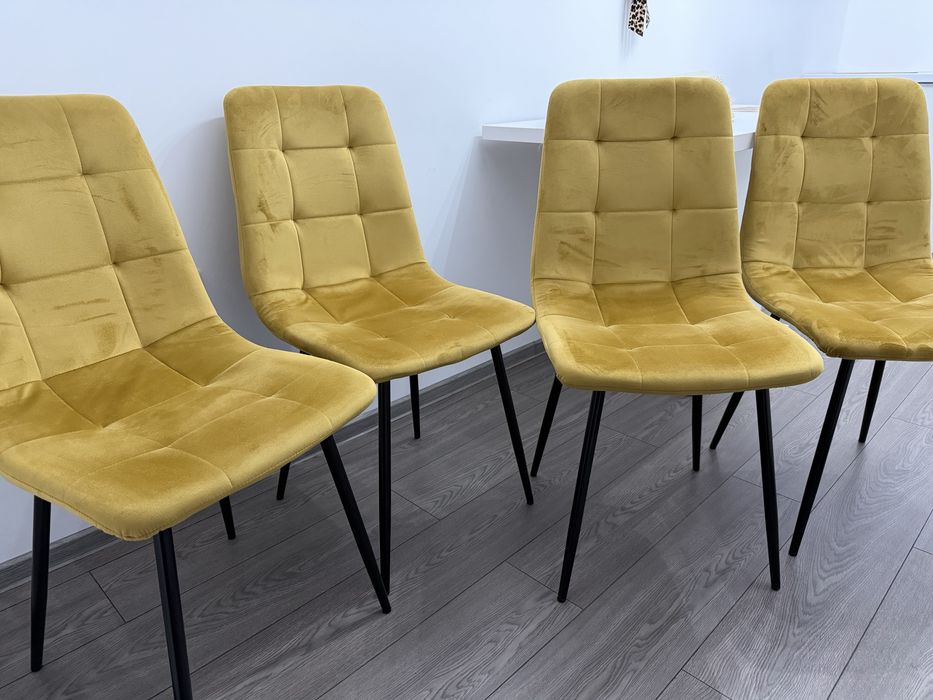 Set 4 scaune-galben mustar