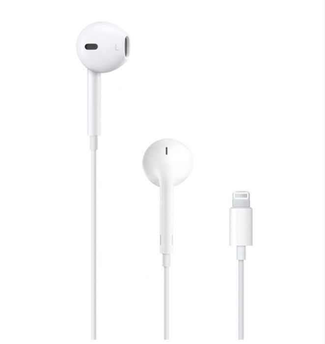 Слушалки с микрофон Apple - EarPods, Lightning Connector, бели