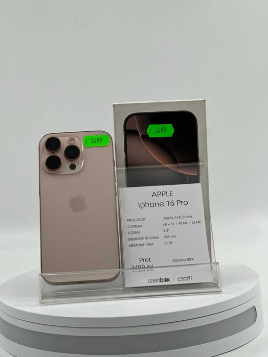 IPHONE 16 PRO 128GB Baterie 92% Garantie 24 luni Cashbox
