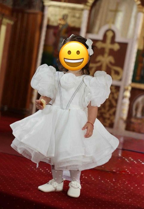 Rochia alba elegantă marime 86