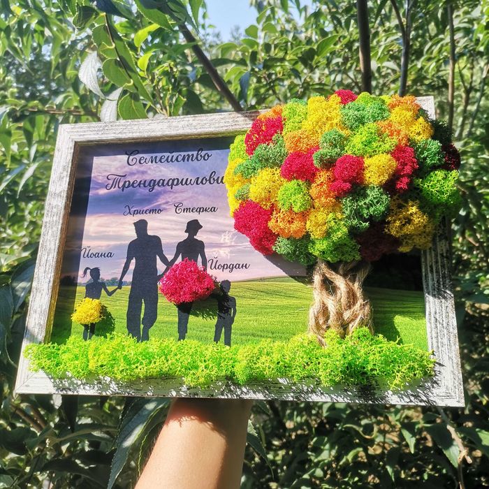 Вечни букети, "Живи картини" Пана с естествен скандинавски мъх