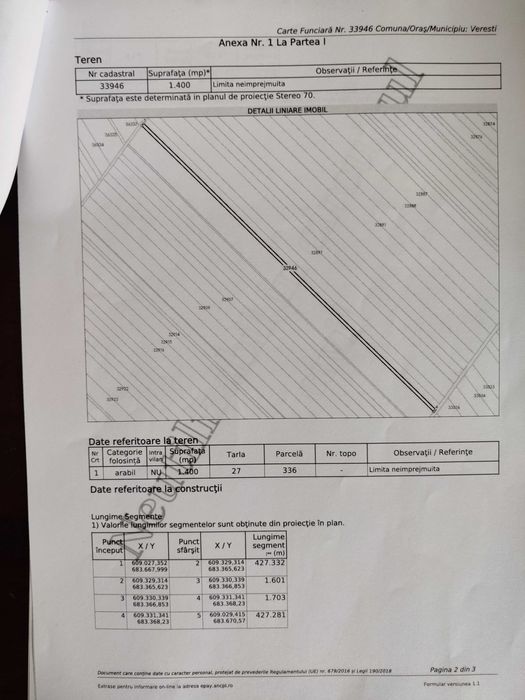 Teren Agricol 1.14 Ha (114 ari) în Verești, Suceava - Intabulat
