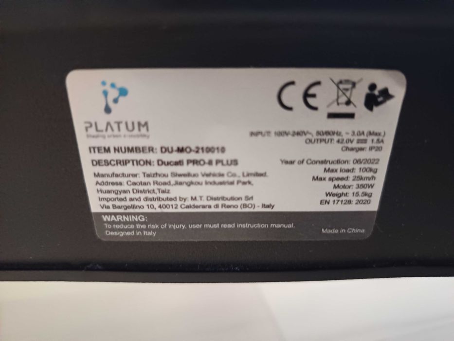 Trotineta electrica Ducati Pro-II Plus, 350W, Autonomie 25 km,