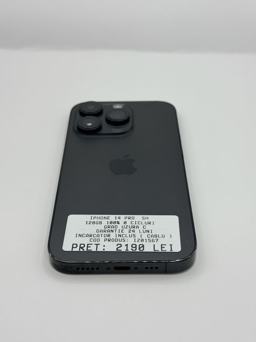 Iphone 14 Pro 128GB 100% Negru Garantie Rate BuyBack - zonemag.ro
