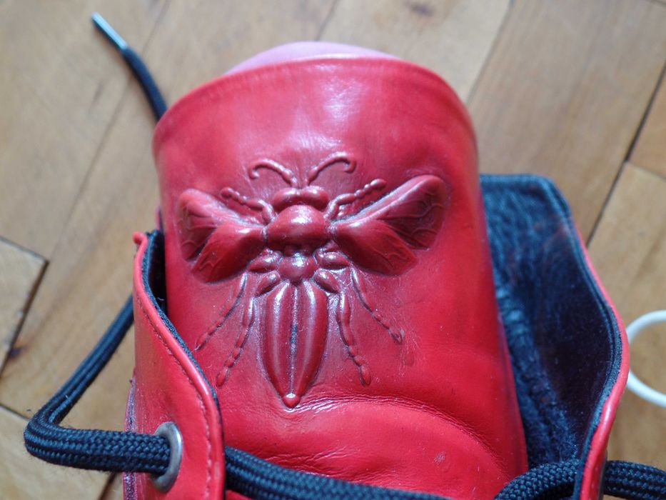 Дамски кубинки естествена кожа червени 38