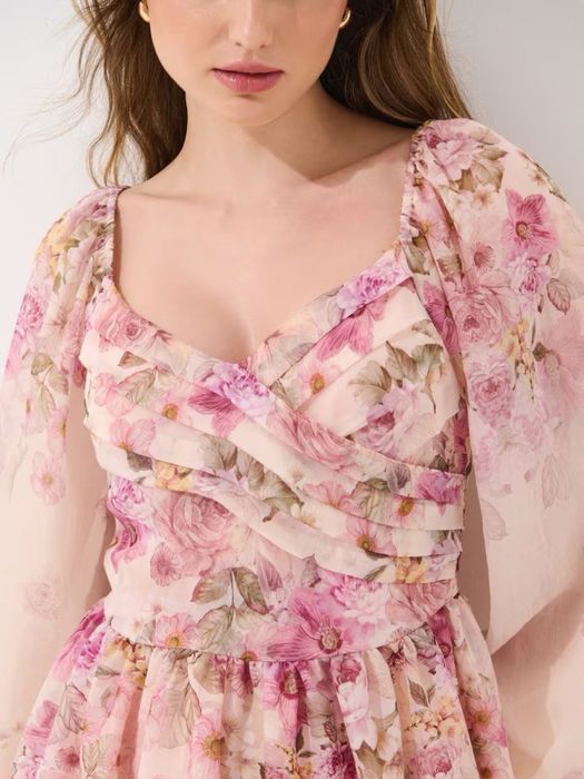 Мини рокля с цветя