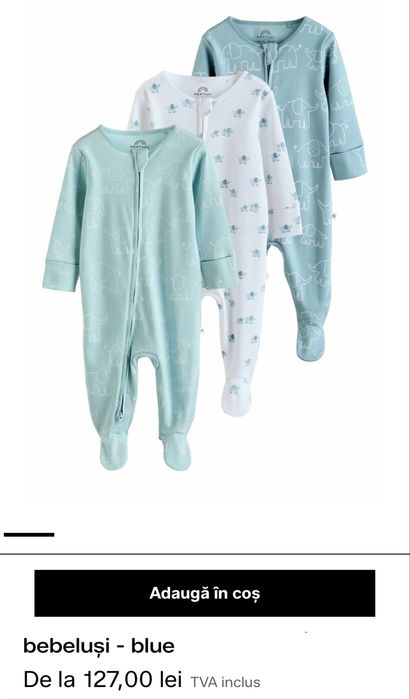 Pijama/salopete Next, 62, set de 3