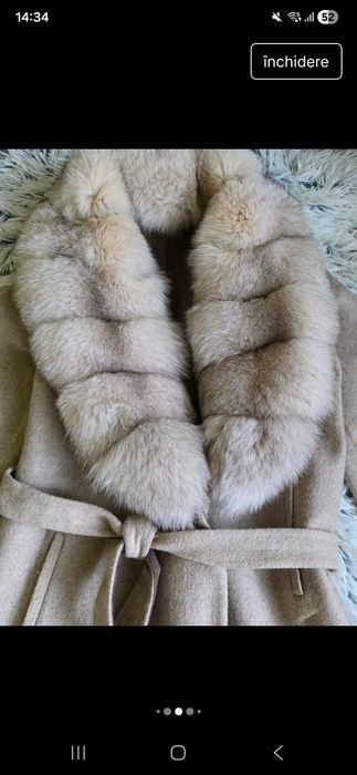 Palton calduros alpaca blana naturala