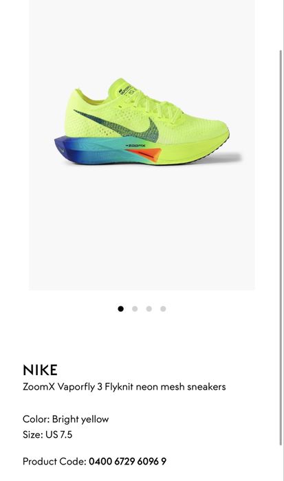 Nike ZoomX Vaporfly 3 Flyknit neon