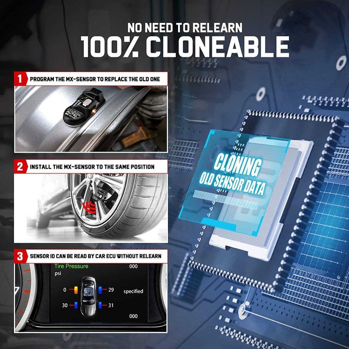 TPMS Датчик за гуми Autel MX-Sensor 433/315MHz,100%покритие,8г. Гаран