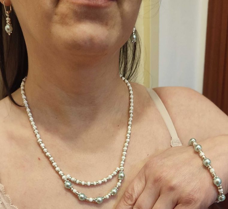 Colier și set mărgele handmade