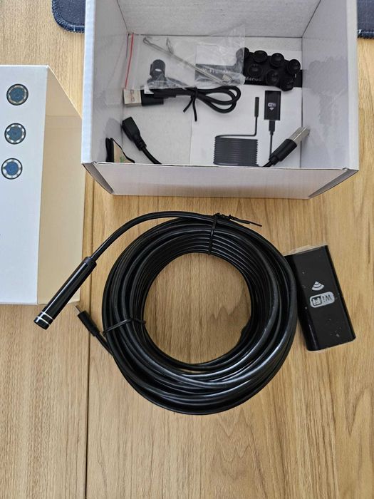 Camera Endoscop inspectie, 10 metri, cablu rigid, modelabil, cu LED