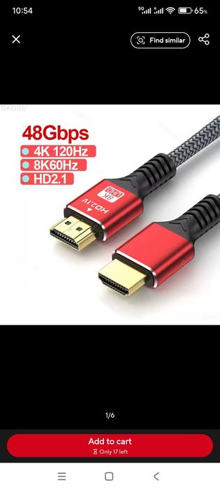 Cablu HDMI compatibil cu 8 K 60 HZ 120 HZ HDR 3 D