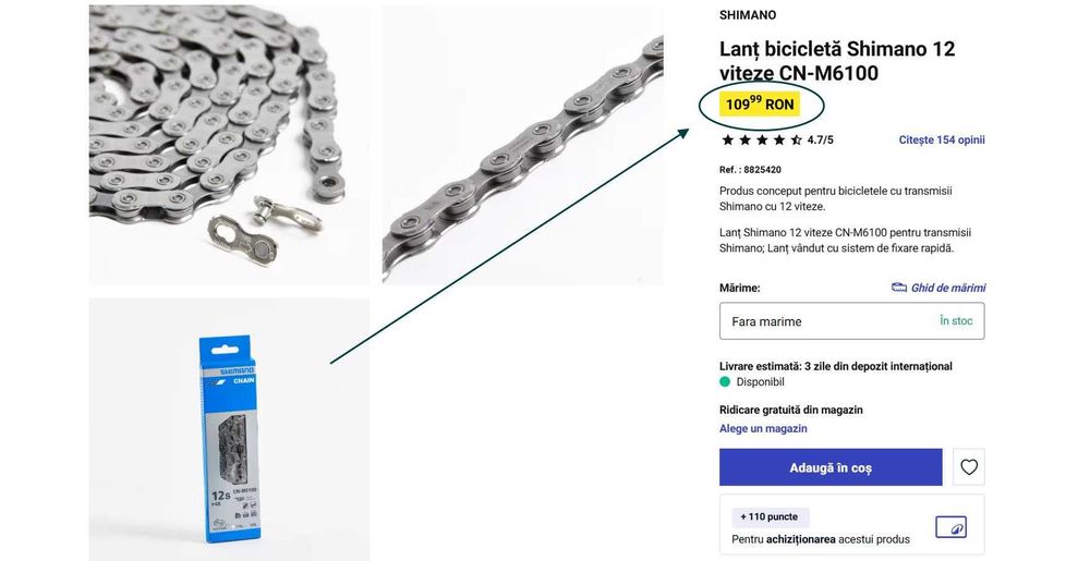 Piese pt bicicleta; Lanțuri Shimano Deore, Pedale, Pompe(Super Ofertă)