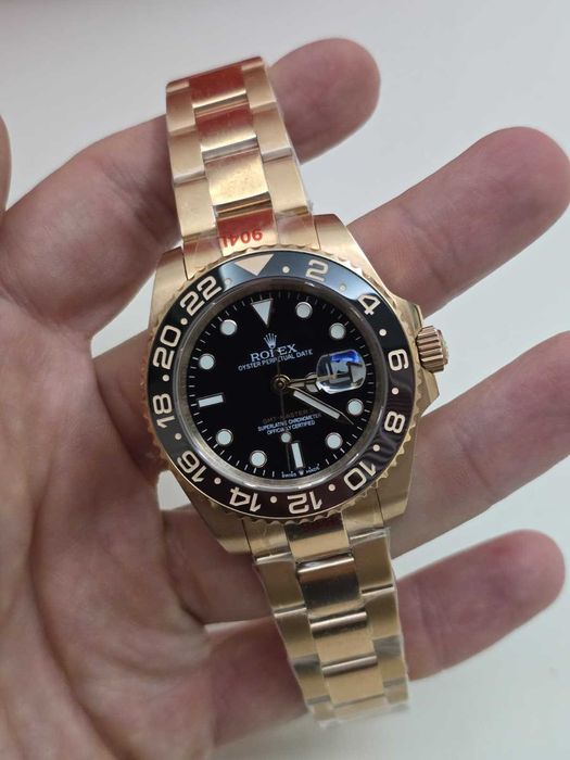 Rolex GMT-Master II black dial black bezel Everose gold 40mm
