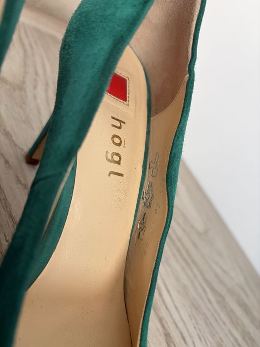 Страхотни тюркоазени велурени токчета högl