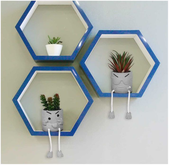 Plante artificiale, set de plante suculente cu picioare suspendate, ghivece din ciment, decor pentru apartament