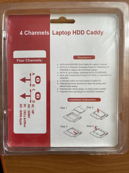 Caddy HDD/SSD laptop