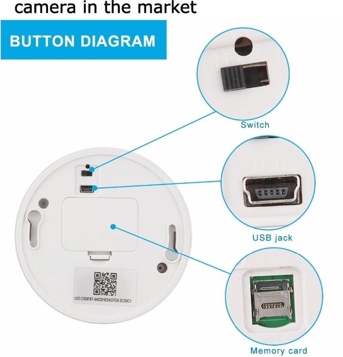 4К WiFi камера в димен детектор, скрита камера, охрана, нощно виждане