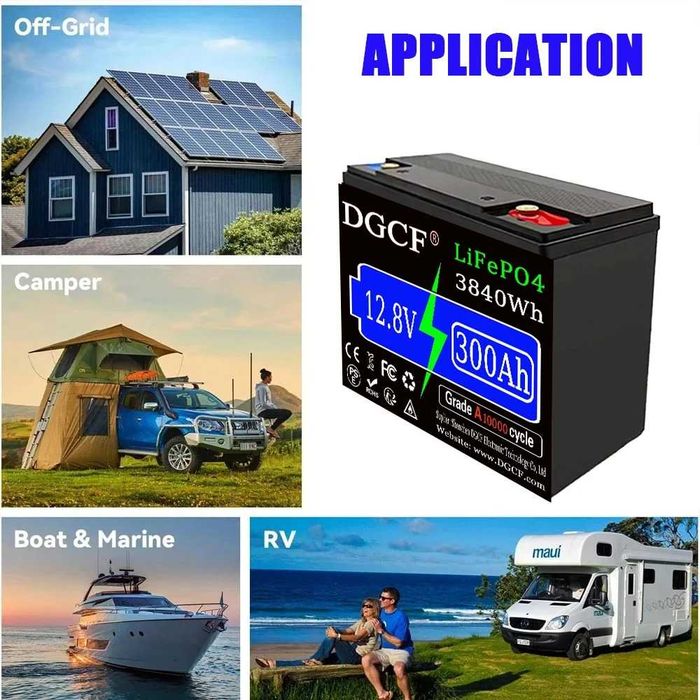 Baterie LiFePO4 Litiu 12V 6400Wh 500Ah, cu BMS de 200A integrat, baterie reincarcabila, potrivita pentru RV/Camper, sisteme solare