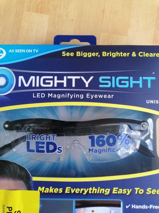 Ochelari cu lupă și LED Mighty Sight Mărire 160%  Reîncărcabili USB  Hands Free Unealta Citit