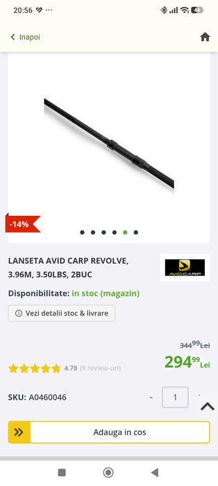 AVID CARP REVOLVE 3.90  3.5 lbs   2 segmente.