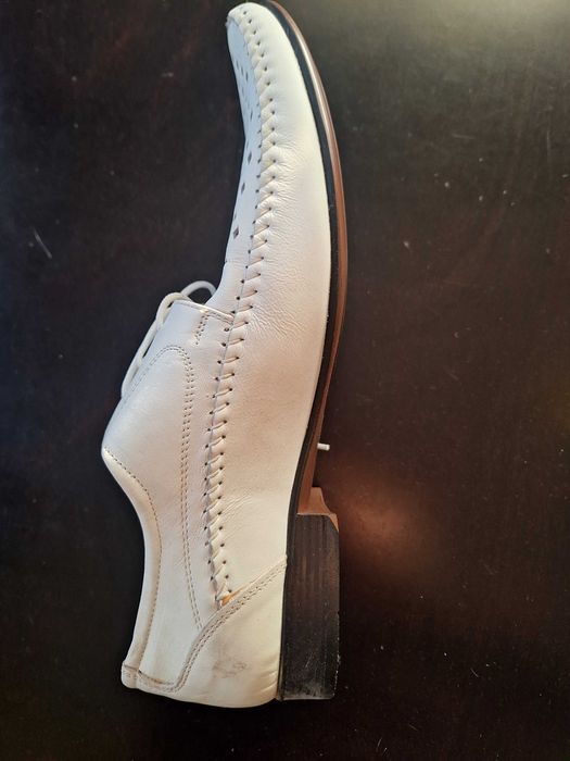 Мъжки летни обувки, бели,ест.кожа, номер 40