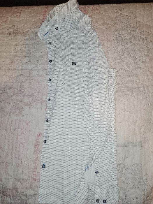 Мъжка оригинална бяла риска на Теодор размер s