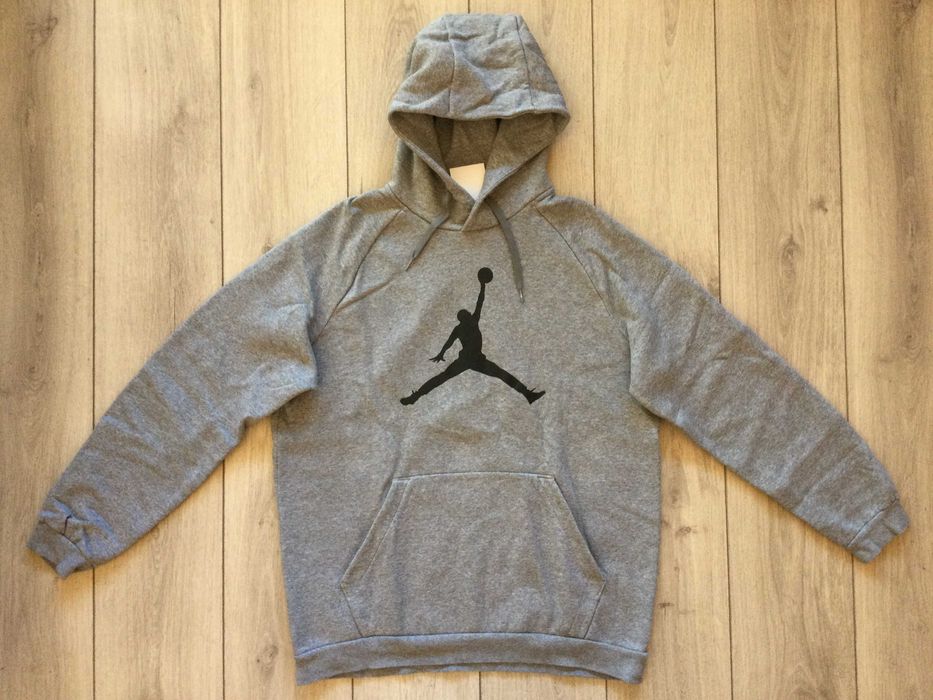 НОВ 100 % оригинален сив памучен суичър суитчър NIKE AIR JORDAN размер L от САЩ
