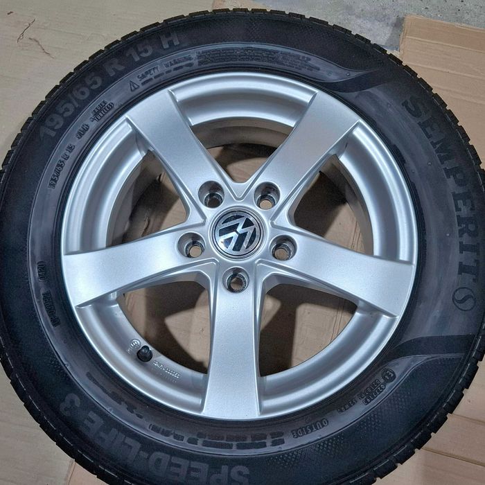 Set Roti 15" Aluminiu + Anvelope 195/65 R15 — VW ‑ Skoda Group 5x112