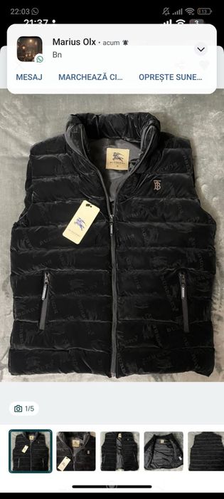 Vând vesta noua de bărbați Burberry