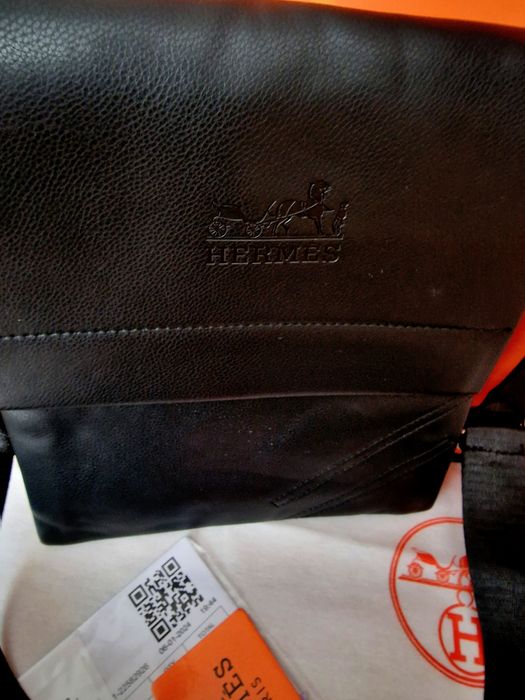 Borseta/geanta barbati Hermes, new model, logo imprimat, curea detasabila umăr