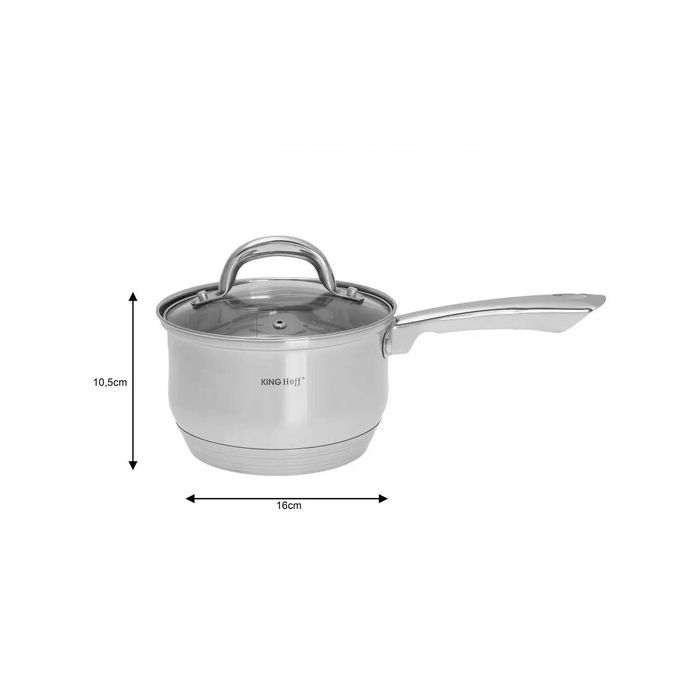Set de 5 oale cu capac din inox, dimensiuni 16, 16, 18, 20, 24 cm,