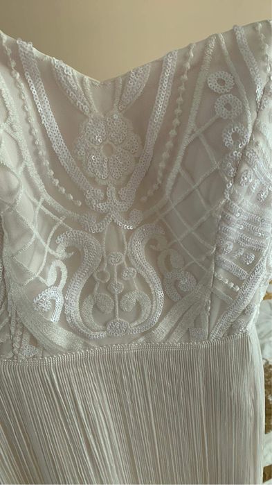 Бяла официална рокля ХС