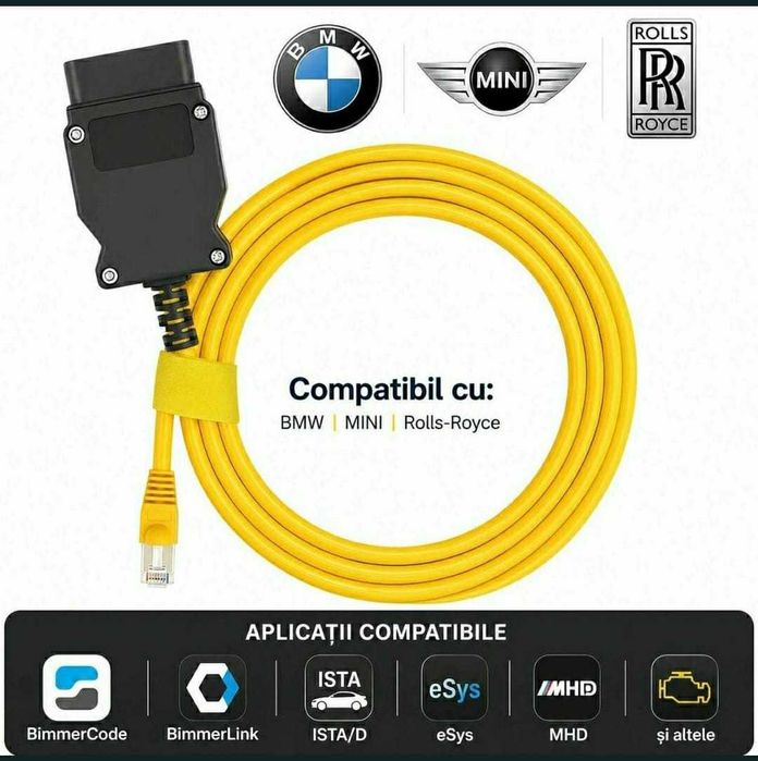 Cablu Bmw diagnoza si activare functii bmw , Esys Ista + MHD BimmerCode BimmerLink , regenerare dpf etc