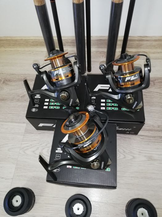 SET 3 Lansete ACTIVE  3.0m din 2 buc + 3 Mulinete FL EFB 6000