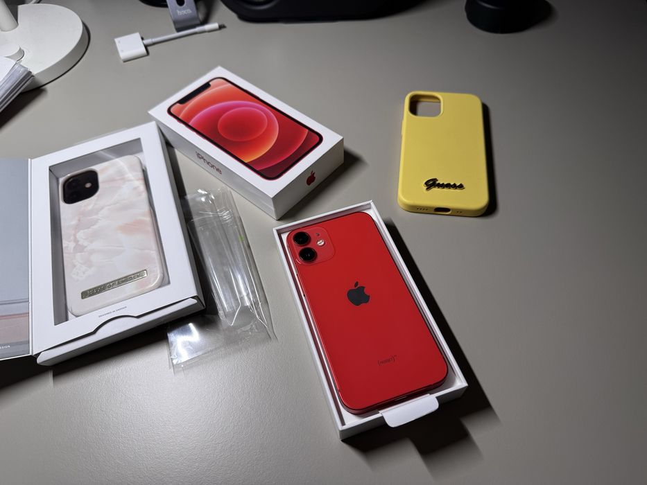 iPhone 12 mini red/rose 128gb cu cutie si doua huse premium