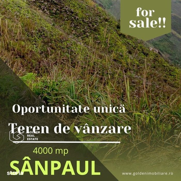 Oportunitate deosebita! Teren 4000 mp, intravilan, Sanpaul