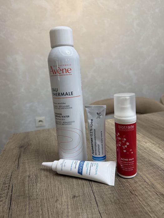 Козметика Avene Thermale, адвантан крем, Ducray Keracnyl PP+, Biotrade acne out