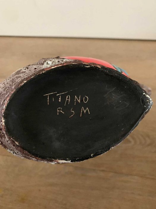 Рядка дизайнерска керамична кана Ceramica Titano – San Marino – Fat Lava – Mid-Century Modern, около 1960 г.